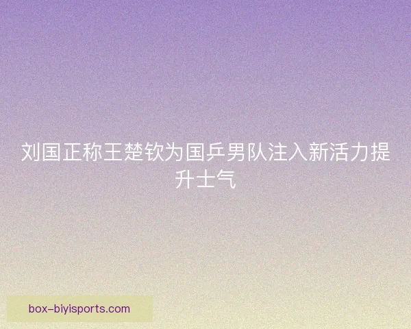 刘国正称王楚钦为国乒男队注入新活力提升士气