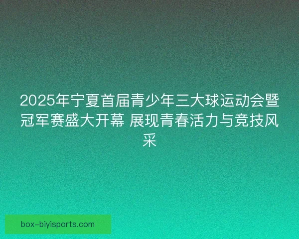 2025年宁夏首届青少年三大球运动会暨冠军赛盛大开幕 展现青春活力与竞技风采 2025年宁夏首届青少年三大球运动会暨冠军赛盛大开幕 展现青春活力与竞技风采
